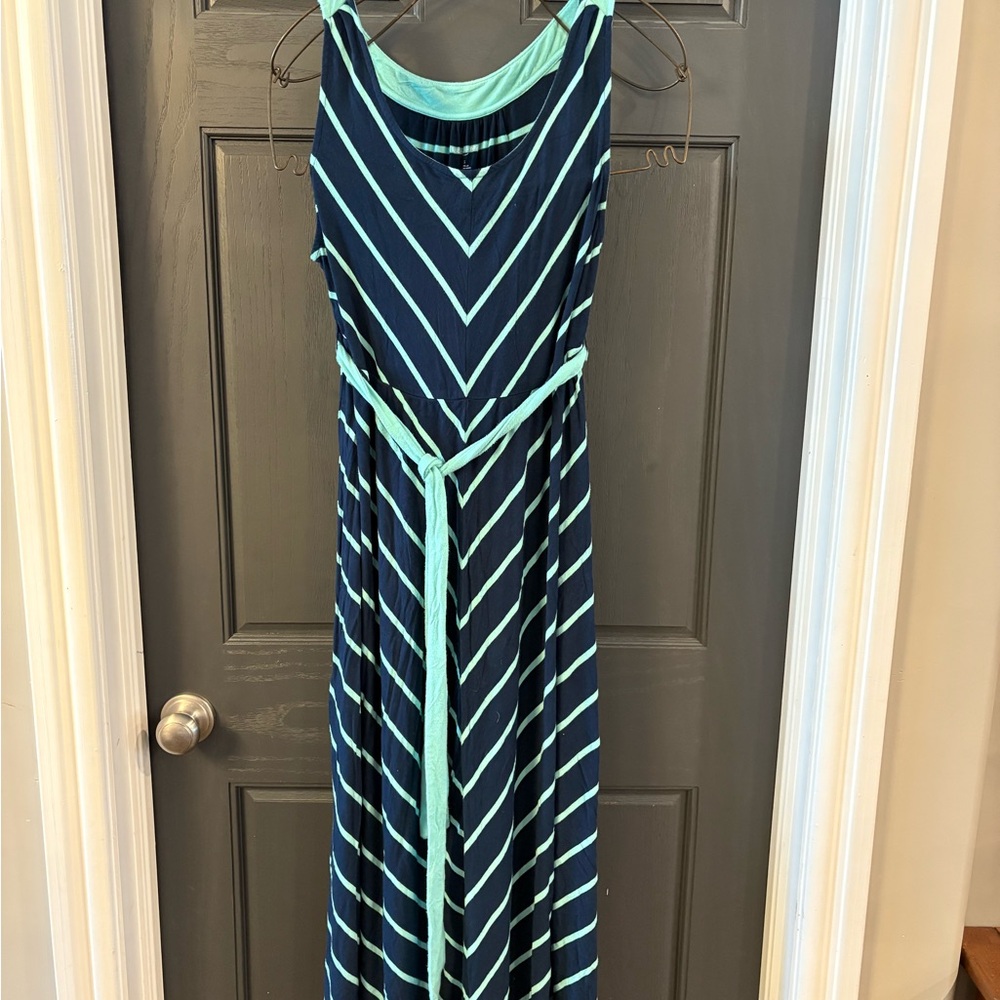 Target Blue and Green Scoop Neck Sleeveless Maxi Dress